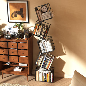 5-Tier Geometric Metal Bookshelf