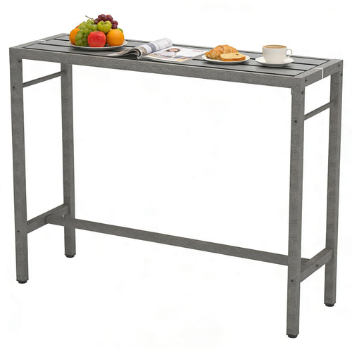 Outdoor Bar Table & Bar Set – 55" Rectangular High Top Counter Table