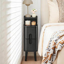 Mid-Century Modern Narrow Nightstand with 2 Drawers