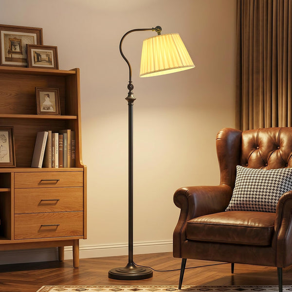 Smart Dimmable Floor Lamp with Fabric Shade