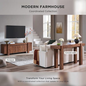 70" Farmhouse TV Stand with Storage Cabinet