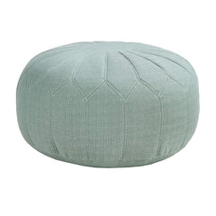 Oversized Round Pouf Ottoman – Seafoam Floral Fabric