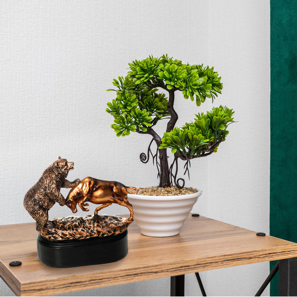 Bull & Bear Statue – Wall Street Desktop Sculpture
