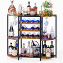 3-Tier Wine Bar Cabinet with LED Lights