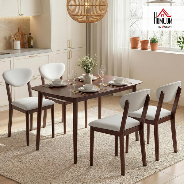 5-Piece Mid-Century Modern Dining Table and Chair Set for 4