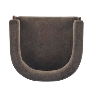 Barrel Accent Chair – Velvet Upholstered Lounge Chair with Rubberwood Frame