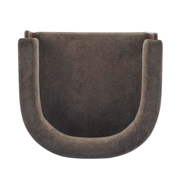 Barrel Accent Chair – Velvet Upholstered Lounge Chair with Rubberwood Frame