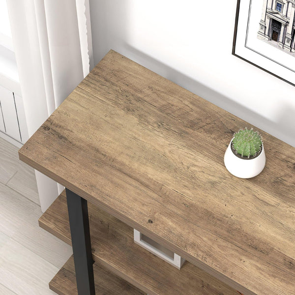 3-Tier Console Table with Storage Shelves