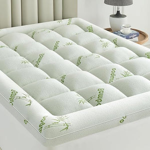 Bamboo Viscose Pillow Top Mattress Topper with Deep Pocket