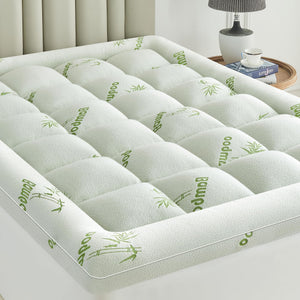 Bamboo Viscose Pillow Top Mattress Topper with Deep Pocket