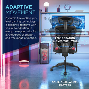 Ergonomic Gaming Chair with Cooling Gel & Lumbar Support