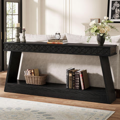 70.9" Farmhouse Console Table with 2-Tier Storage