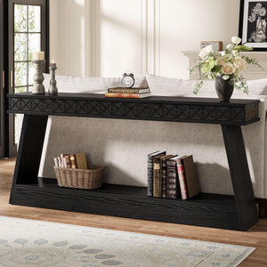 70.9" Farmhouse Console Table with 2-Tier Storage