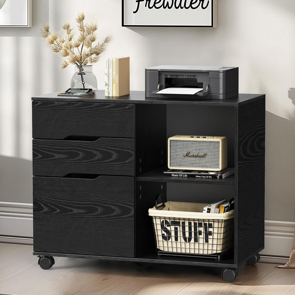 3-Drawer Lateral File Cabinet with Wheels