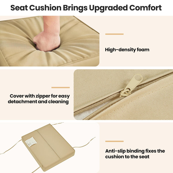 Outdoor Wicker Ottoman Set of 2 with Removable Cushion