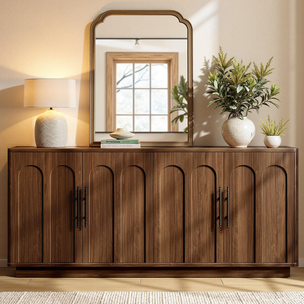 67" Arched Sideboard Buffet Cabinet with 4 Doors