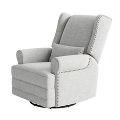 Swivel Glider Recliner Chair with Footrest & Lumbar Pillow