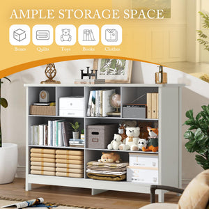 8-Drawer Dresser with Metal Knobs & Wood Legs