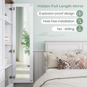 3-Door Wardrobe with Mirror, Drawers & Hanging Rod