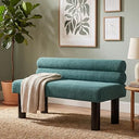 Boucle Upholstered Dining Bench with Wooden Frame
