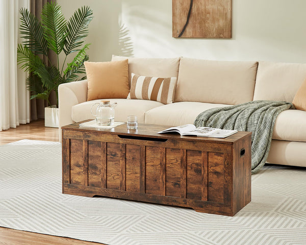 Extra Large Storage Chest Bench with Safety Hinges – 51.2" x 15.7" x 19.1"