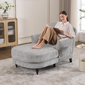 Indoor Chaise Lounge Chair — Upholstered Single Sofa for Bedroom & Living Room