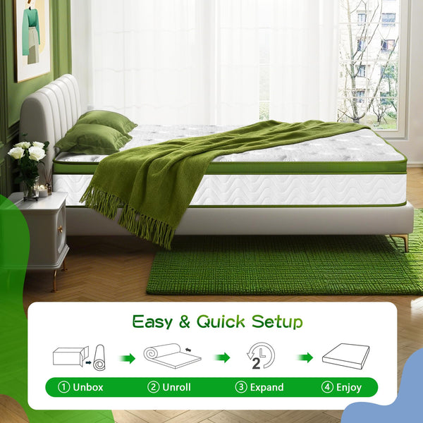 Twin Gel Hybrid Mattress – 10 Inch Euro Top, Pocket Springs, Medium Firm