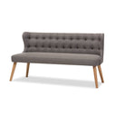 Grey Fabric 3-Seater Settee Bench