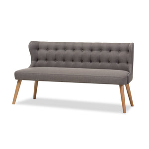 Grey Fabric 3-Seater Settee Bench