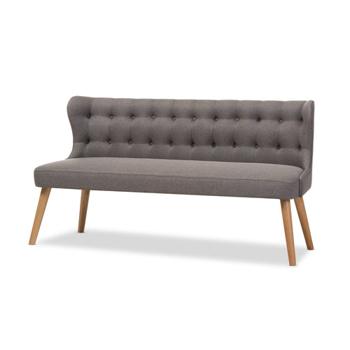 Grey Fabric 3-Seater Settee Bench