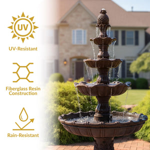 4-Tier Outdoor Water Fountain with Electric Pump