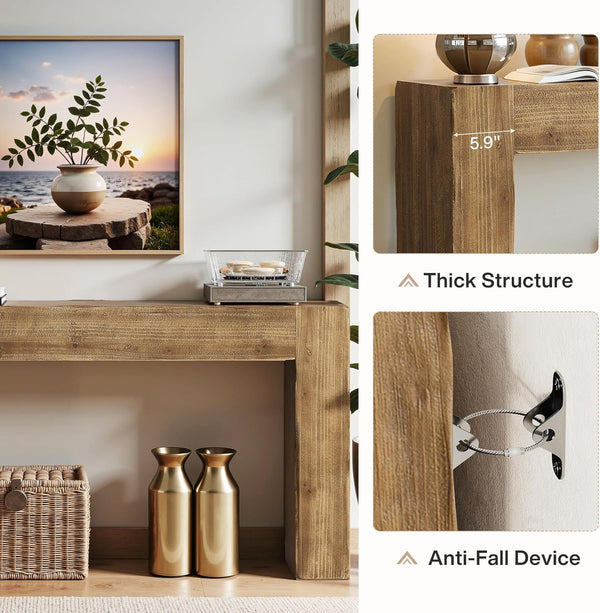 63-Inch Solid Wood Console Table