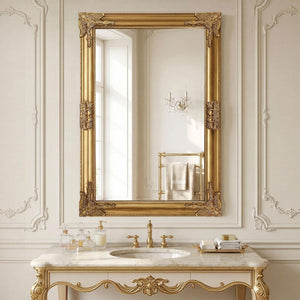 Vintage Gold Baroque Wall Mirror – Ornate Antique Frame
