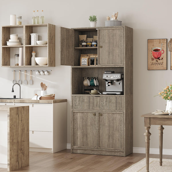 70-Inch Tall Kitchen Pantry Cabinet with Doors and Drawer