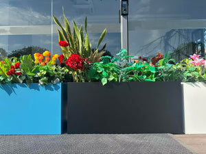 40x16x18" Large Rectangular Metal Outdoor Planter Box for Patio, Porch & Garden