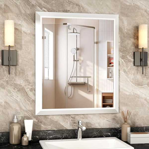 36x30 Rectangle Bathroom Vanity Mirror with Metal Frame, Anti-Rust, Wall Mounted