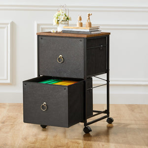 2-Drawer Mobile File Cabinet with Casters