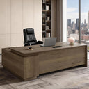 L-Shaped Executive Office Desk with Locking Drawers