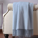 Silk Throw Blanket with Hand-Knotted Fringe
