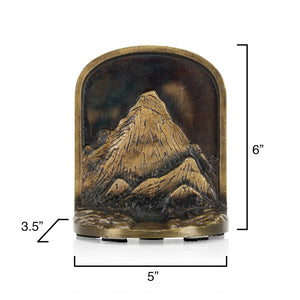 Mountain Range Cast Iron Bookends Set