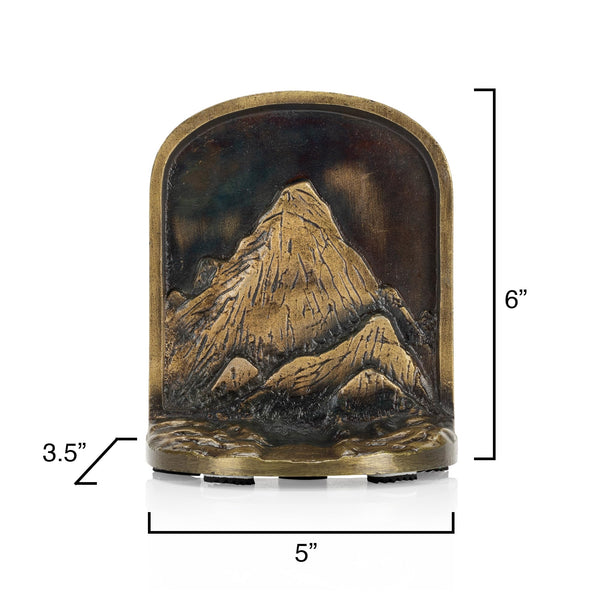 Mountain Range Cast Iron Bookends Set