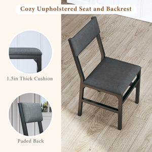 Extendable Dining Table Set for 4 with Upholstered Chairs