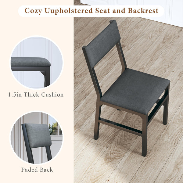 Extendable Dining Table Set for 4 with Upholstered Chairs