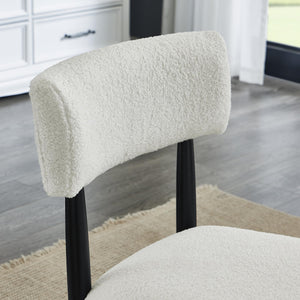 Boucle Upholstered Dining Chairs Set of 2