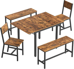 Extendable Dining Table Set with 2 Chairs