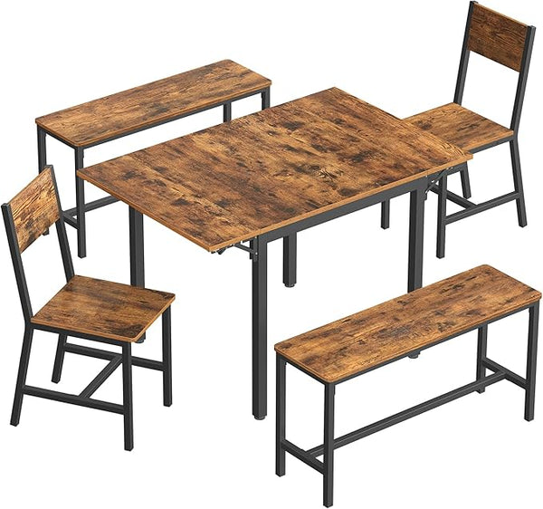 Extendable Dining Table Set with 2 Chairs