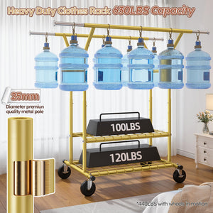 Heavy Duty Double Rod Clothes Rack