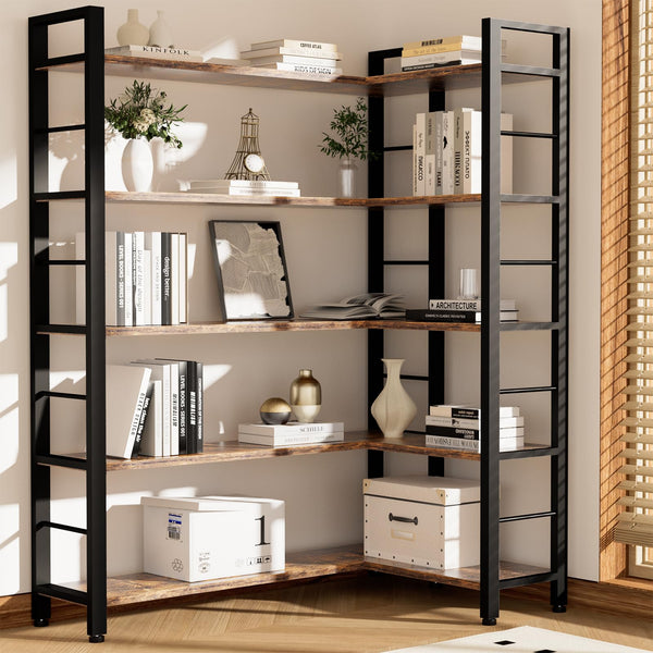 LED Bookshelf with L-Shaped Option – 5 & 6-Tier