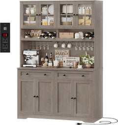 Tall Kitchen Pantry Cabinet with Charging Station