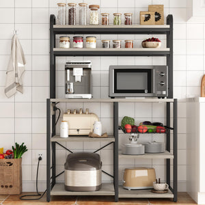 5-Tier Baker's Rack with Power Outlets & Wire Basket